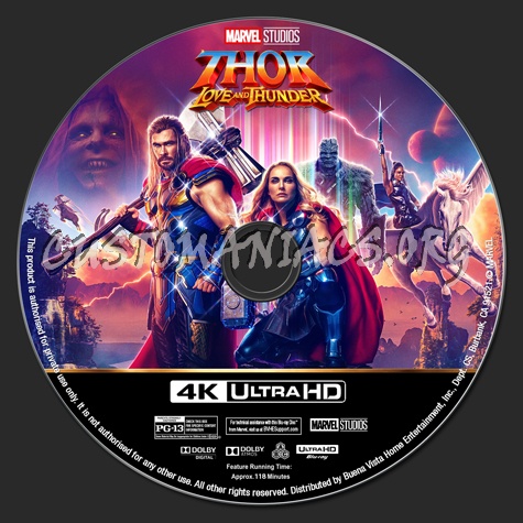 Thor: Love and Thunder 4K blu-ray label