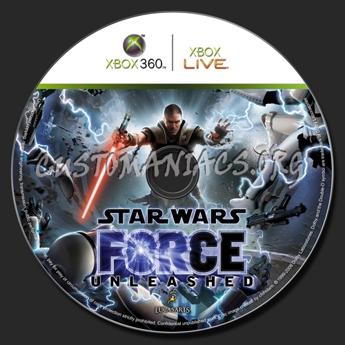 Star Wars Force Unleashed dvd label