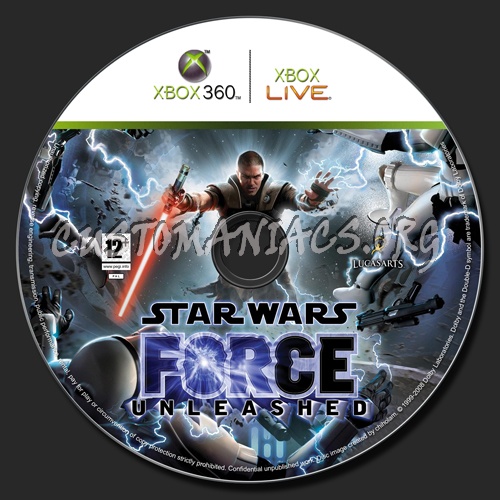 Star Wars Force Unleashed dvd label