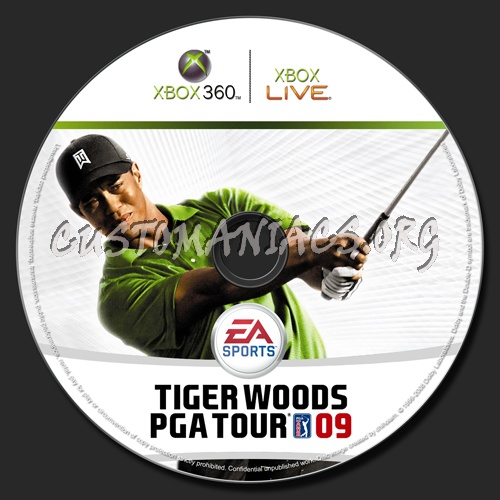 Tiger Woods PGA Tour 09 dvd label