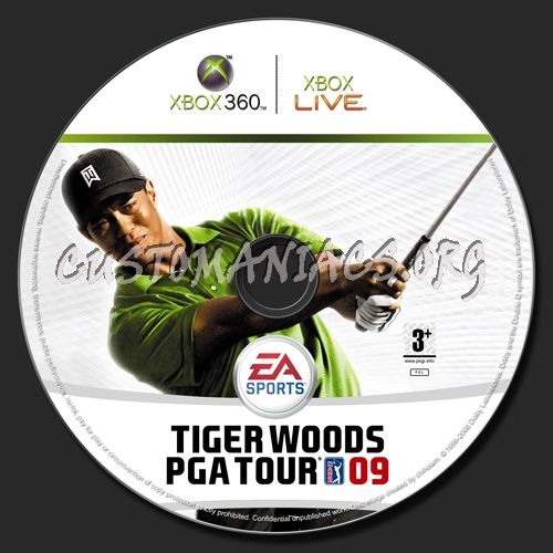 Tiger Woods PGA Tour 09 dvd label