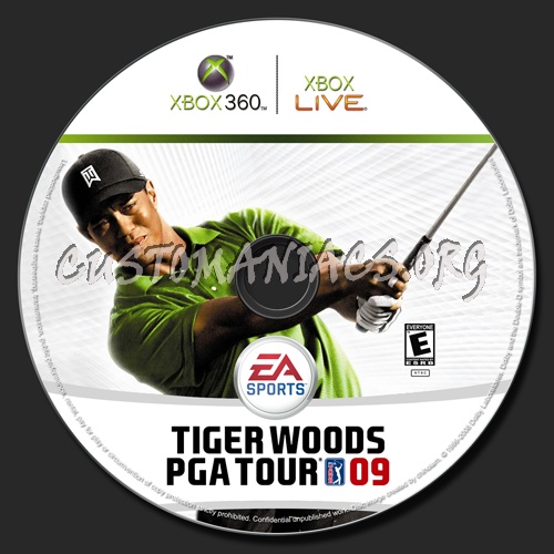 Tiger Woods PGA Tour 09 dvd label