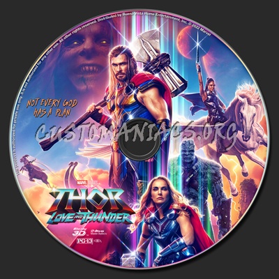 Thor: Love And Thunder (2D & 3D) blu-ray label