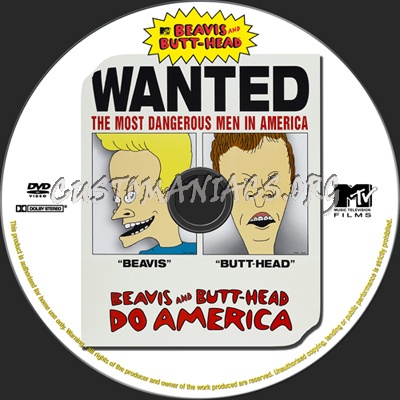 Beavis and Butt Head Do America dvd label