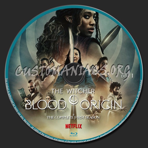 The Witcher Blood Origin Season 1 blu-ray label