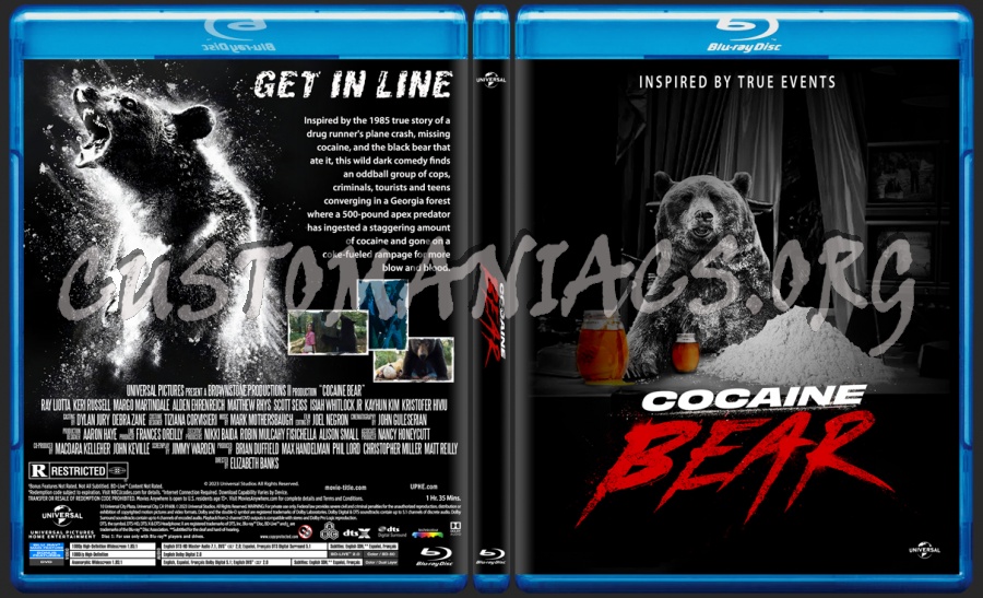 Cocaine Bear bluray cover DVD Covers & Labels by Customaniacs, id