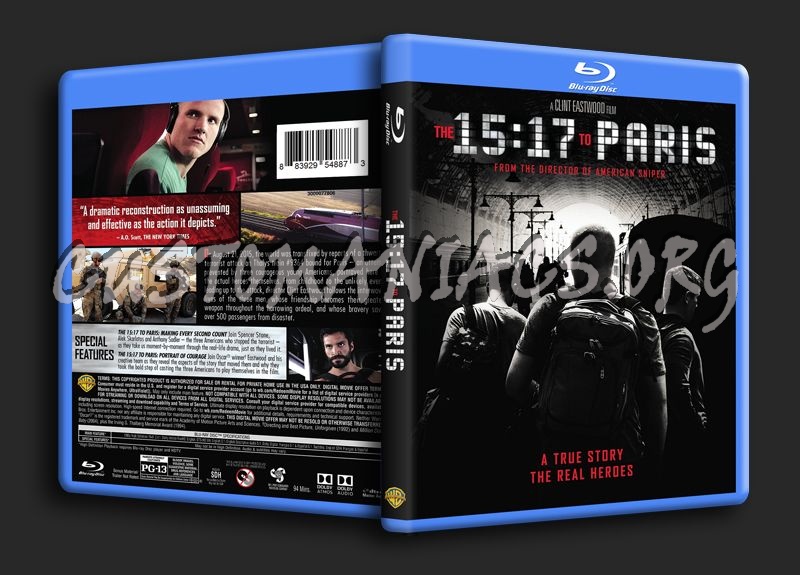 The 15:17 To Paris blu-ray cover