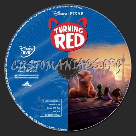 Turning Red dvd label