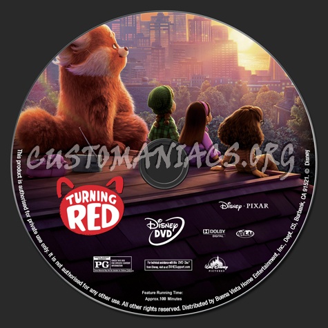 Turning Red dvd label