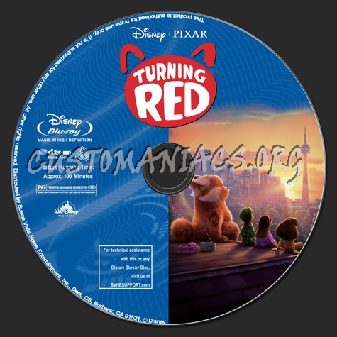 Turning Red blu-ray label