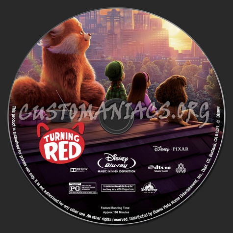 Turning Red blu-ray label