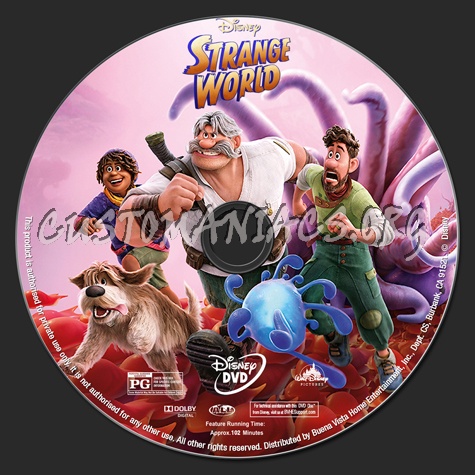 Strange World dvd label