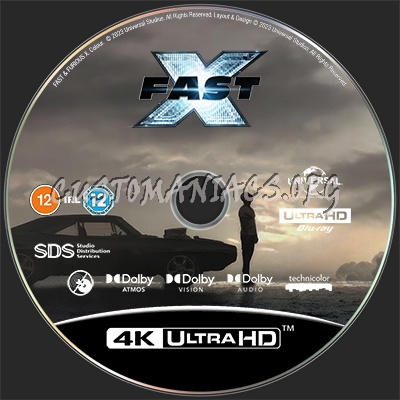 Fast & Furious X UHD Blu-ray Label blu-ray label