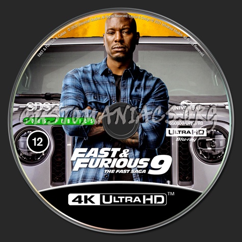 Fast & Furious 9 UHD Blu-ray Label (Roman Pearce) Version blu-ray label