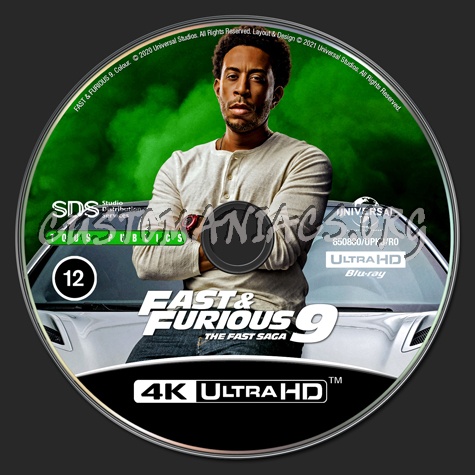 Fast & Furious 9 UHD Blu-ray Label (Tej Parker) Version blu-ray label