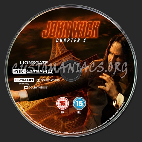 John Wick - Chapter 4 UHD Blu-ray Label blu-ray label