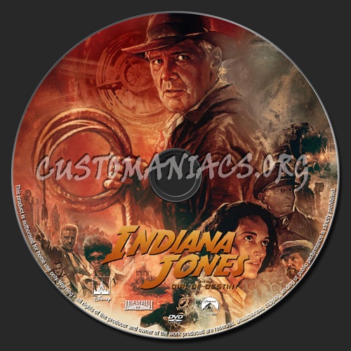 Indiana Jones Dial Of Destiny dvd label