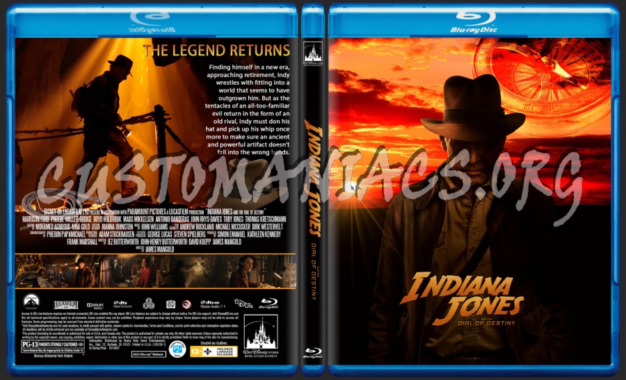 Indiana Jones Dial Of Destiny blu-ray cover