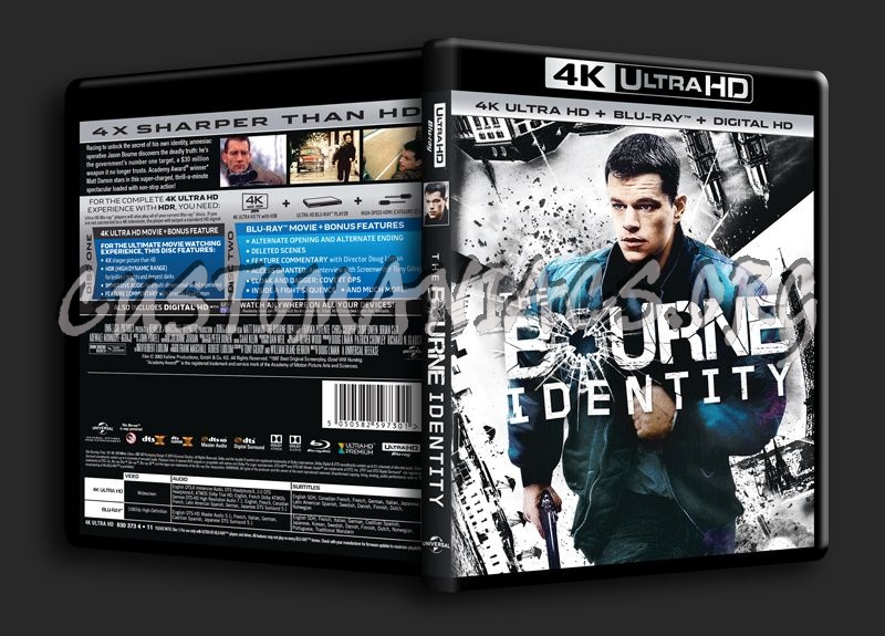 The Bourne Identity 4K blu-ray cover