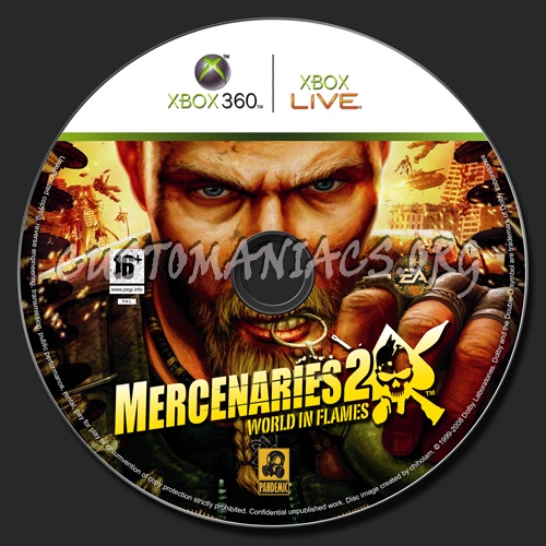 Mercenaries 2 - World in Flames dvd label