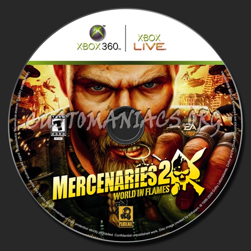 Mercenaries 2 - World in Flames dvd label