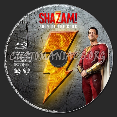 Shazam! Fury of the Gods blu-ray label