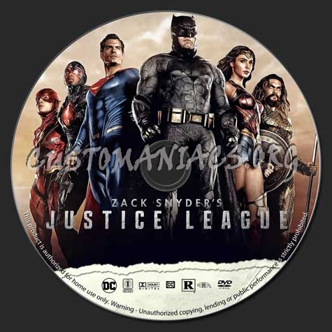 Zack Snyder's Justice League dvd label