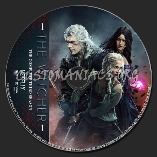 The Witcher Season 3 dvd label