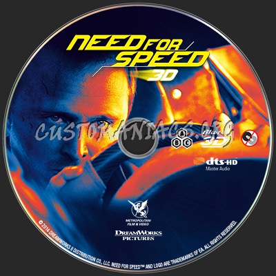 Need For Speed (2014) Blu-ray 3D blu-ray label