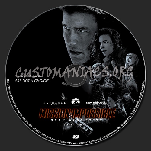 Mission Impossible:Dead Reckoning dvd label