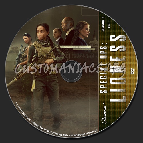 Special Ops:Lioness Season 1 dvd label