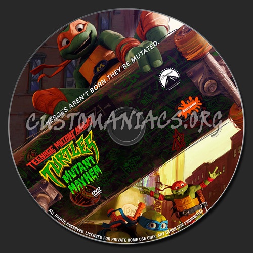 Teenage Mutant Ninja Turtles Mutant Mayhem dvd label