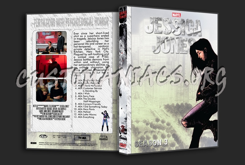 Jessica Jones Complete series with spine (3 seasons) dvd cover