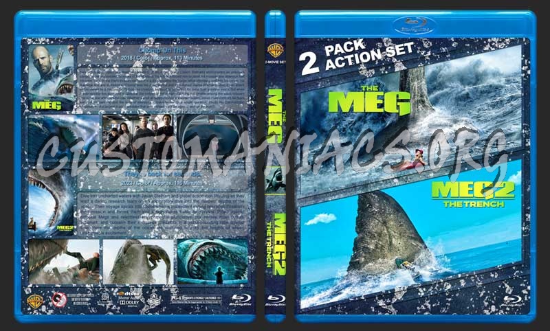 The Meg*/ Meg 2: The Trench Double Feature blu-ray cover