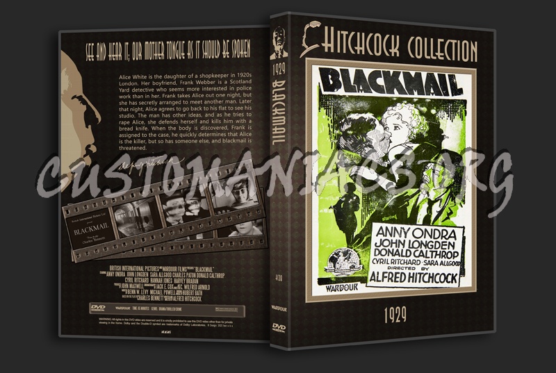 Hitchcock Collection 08: Blackmail (1929) dvd cover