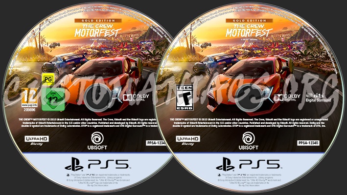 THE CREW MOTORFEST Gold Edition (PS5) (EU+US) Disc Labels dvd label