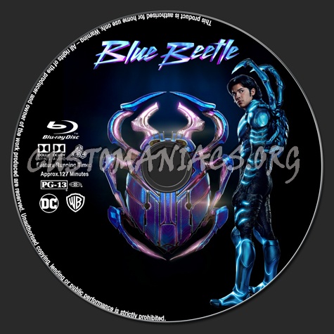 Blue Beetle blu-ray label