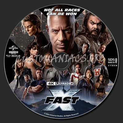 Fast X (aka Fast & Furious 10) 4k blu-ray label