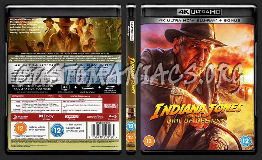 Indiana Jones and the Dial of Destiny 4K blu-ray cover