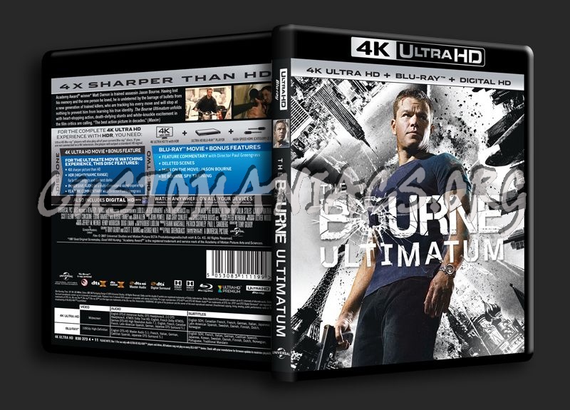 The Bourne Ultimatum 4K blu-ray cover