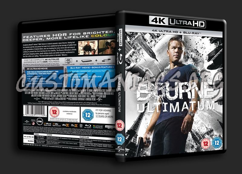 The Bourne Ultimatum 4K blu-ray cover