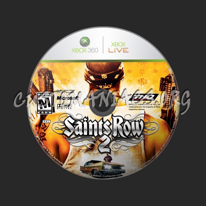 Saint's Row 2 dvd label