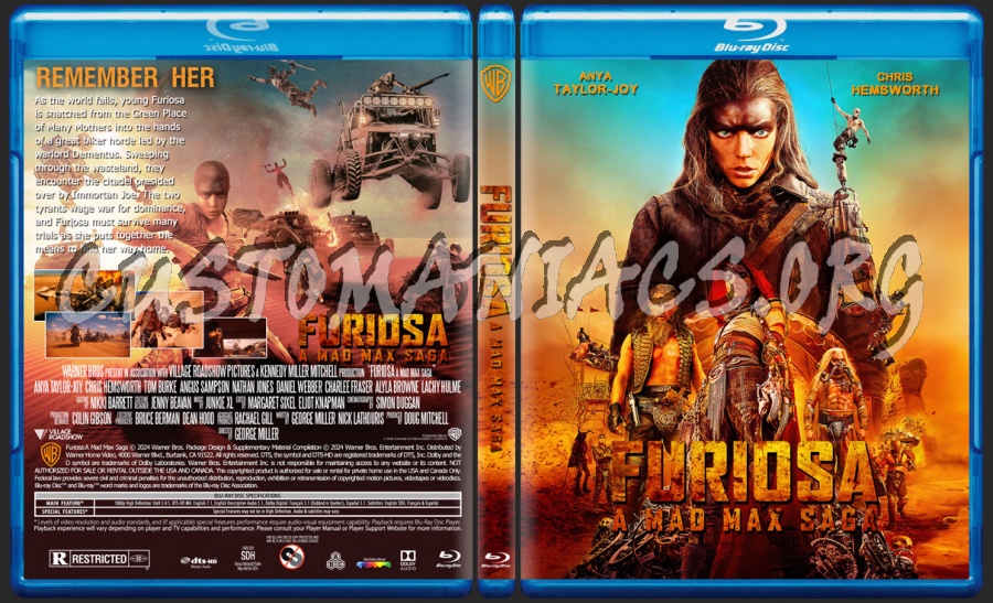 Furiosa:A Mad Max Saga blu-ray cover