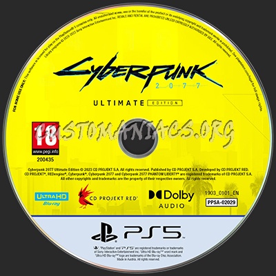 Cyberpunk 2077 - Ultimate Edition Custom Disc Label dvd label