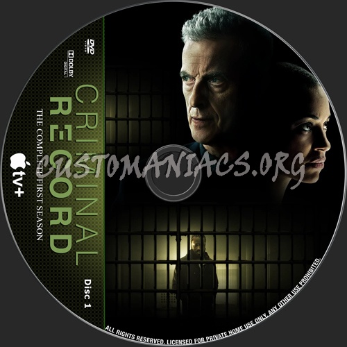 Criminal Record Season 1 dvd label