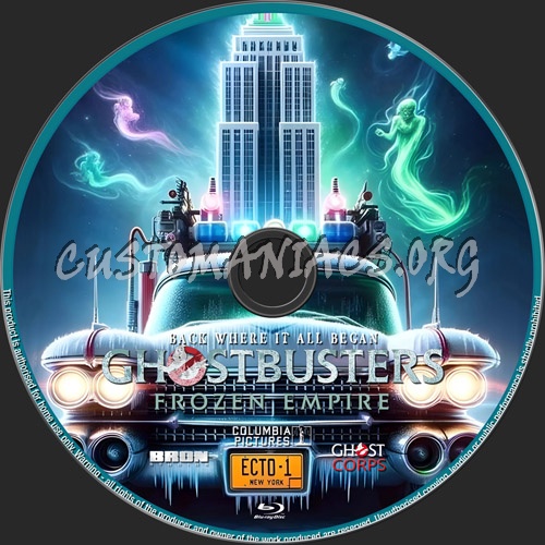 Ghostbusters Frozen Empire blu-ray label