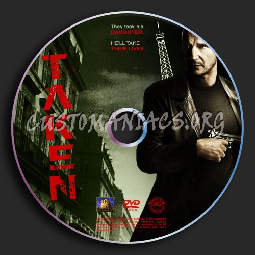 Taken (2008) dvd label