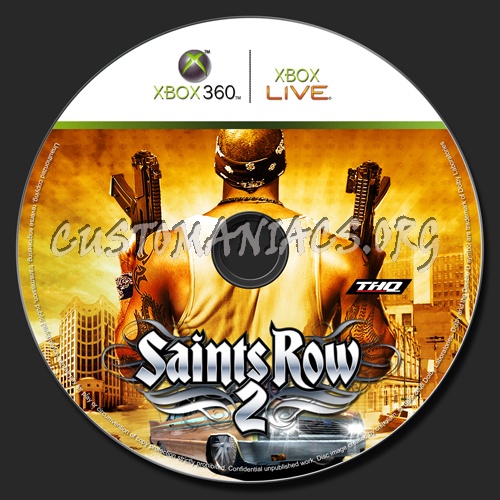 Saints Row 2 dvd label