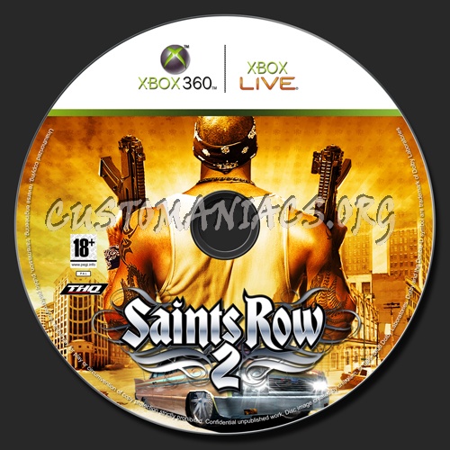 Saints Row 2 dvd label