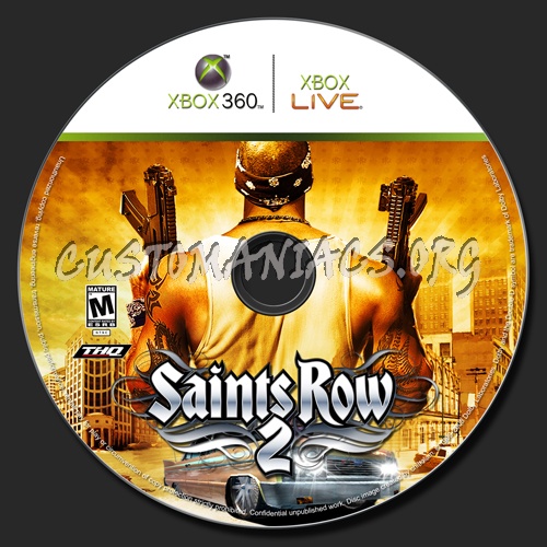 Saints Row 2 dvd label